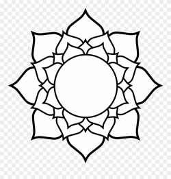 Line Art Clipart Flower Pattern - Open Lotus Flower Drawing ...