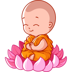 Buddhism Cartoon Buddha's Birthday Vesak - Cartoon monk lotus seat ...