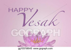 Stock Illustration - Greeting card with lotus flower. Clip ...
