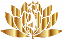 Clipart - Gold Yoga Lotus No Background
