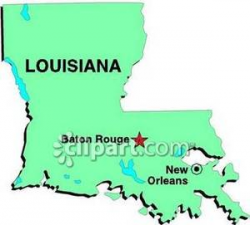 State Map of Louisiana - Royalty Free Clipart Picture