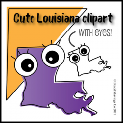 Cute Louisiana Clipart with eyes!