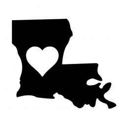 Louisiana Heart State Silhouette Vinyl Sticker Car Decal