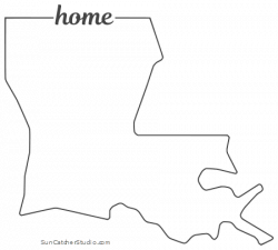 Louisiana - Map Outline, Printable State, Shape, Stencil ...