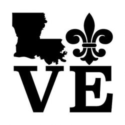 Louisiana Love Fleur De Lis Vinyl Decal Sticker | Cars Trucks Vans SUVs  Windows Walls Cups Laptops | Black | 5.5 Inch | KCD2363
