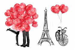 Paris Love Clipart ~ Illustrations ~ Creative Market