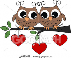 EPS Illustration - Two owls in love. Vector Clipart ...