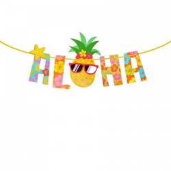 Tropical Luau Theme Party Decorations Aloha Pineapple Banner Hawaiian Luau  Colorful Summer Beach Tropical Party Supplies Photography Props Party ...