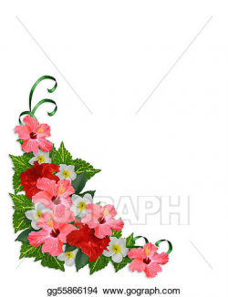 Clipart - Tropical flowers corner border. Stock Illustration ...