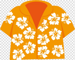 Orange and white floral polo illustration, Hawaiian Aloha ...