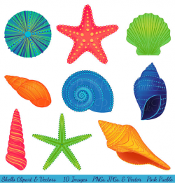 Shells Clipart Clip Art, Beach Ocean Travel Vacation Clip ...
