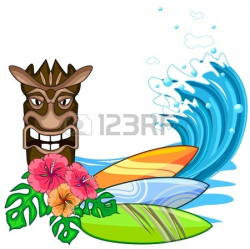Tiki Surfboard Clipart | LUAU PARTY | Clip art, Free clipart ...