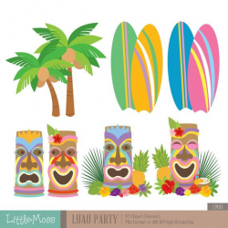 Luau Party Digital Clipart, Aloha Clipart, Hawaii clipart ...