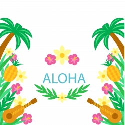Hawaiian Tahiti Ukulele Luau - Ukulele and floral background 2400 ...