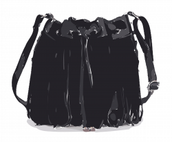 Clipart - Black Tassled Leather Bag No Logo
