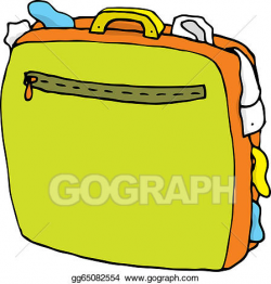 Vector Stock - Cartoon suitcase full / overweight luggage ...