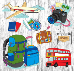 8 Traveling clipart, luggage clipart, passport clipart ...