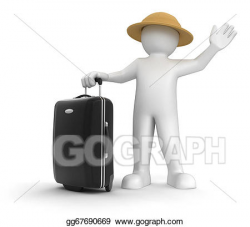 Stock Illustration - Man and bag . Clipart Drawing ...