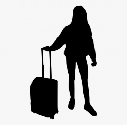 Suitcase Clipart Silhouette - Silhouette People With Luggage ...