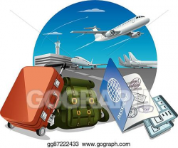 EPS Illustration - Travel by the airplane. Vector Clipart ...