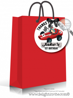 Vintage Race Car 1st Birthday Favor Tags [DI-399FT] : Harrison ...