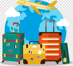 Assorted-color luggages illustration, Baggage Hotel Travel ...