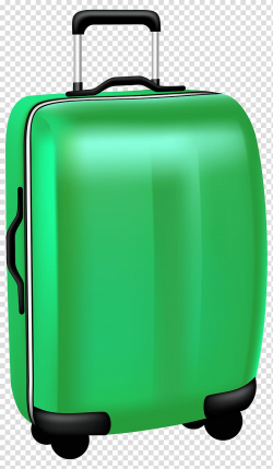 Closed green hardside luggage , Green Trolley Travel Bag ...