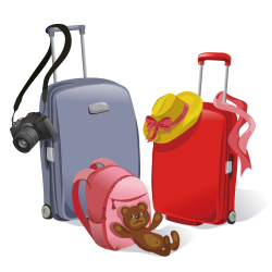 Travel Stock illustration Suitcase Illustration - Family sightseeing ...