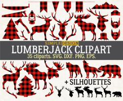 Lumberjack clipart SVG, Buffalo plaid clipart, Lumberjack SVG, Deer SVG,  Beard, Saw, Moose, Deer, Deer head, Antlers, Digital