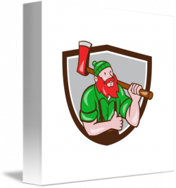 Paul Bunyan Lumberjack Axe Thumbs Up Crest Cartoon by Aloysius ...