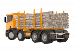 Logging truck Lumberjack Semi-trailer truck Clip art - Orange big ...