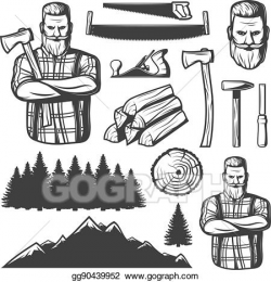 Vector Clipart - Vintage lumberjack emblem elements. Vector ...