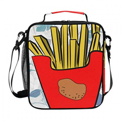 Amazon.com: French Fries Clipart Lunch Bag with Zip Closure ...