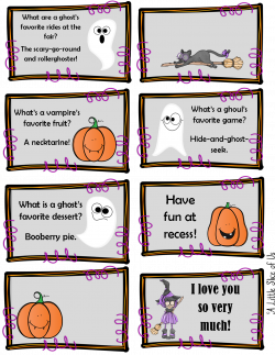 Free Printable Halloween Lunch Box Notes -