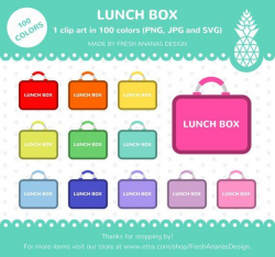 100 Colors Clip Art: Lunch Box, Food Clipart, Lunch, Food ...