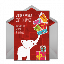 Free White Elephant Gift Exchange Online Invitation - Punchbowl.com