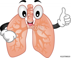Mascot Lungs Ok Sign