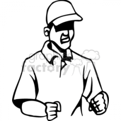 A Man looking mad with his hands in a Fist clipart. Royalty-free clipart #  155746