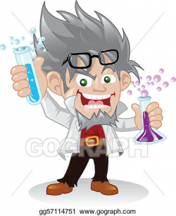 Vector Clipart - Mad scientist cartoon character. Vector ...