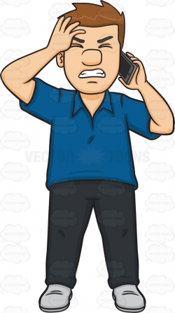Download angry man on phone clipart Telephone Mobile Phones ...