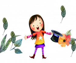 Childhood YouTube Cartoon Clip art - Magic girl happy flowers 1433 ...