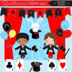 BUY5GET5 Magic clipart, Magic Show clipart, Magician clipart, Magic Boy,  Magic Girl, Magic Party, Magicians, Commercial License Included