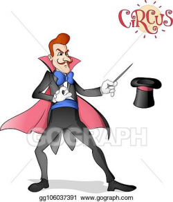 Clip Art Vector - Circus illusionist performance with hat ...