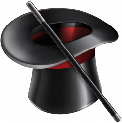 Robe Hat-trick Magic - Magic Hat and Magic Wand PNG Clip Art Image ...