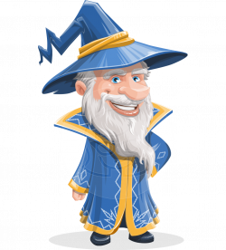 Waldo the Wise Wizard - an elderly #wizard #vector #cartoon wearing ...