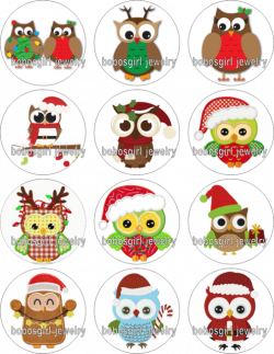 christmas owl glass Magnetic button fit snap jewelry Bead Cabochon ...
