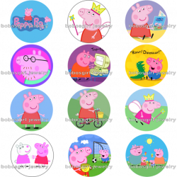 cartoon pig glass Magnetic button fit snap jewelry Bead Cabochon ...
