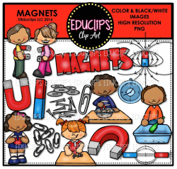 Magnets Clip Art Bundle (Color and B&W)