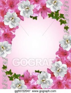 Stock Illustration - Floral border azaleas and magnolia ...