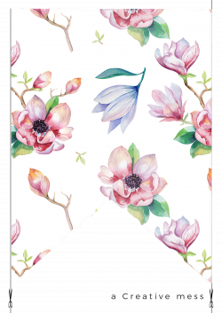 watercolor magnolia bunting set #2 A4 sized - a creative mess